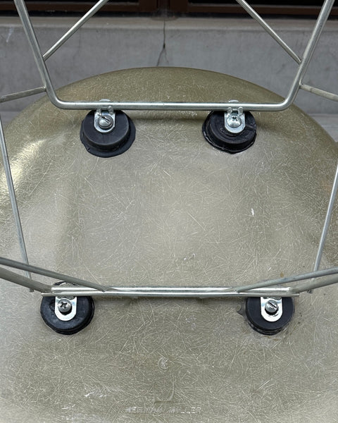 Vintage Herman Miller, "Eames Side Shell Chair" (raw amber) w / Rocker Base