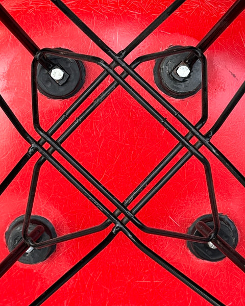 『希少』Vintage Herman Miller, "Eames Side Shell Chair" (red) w / Eiffel Base