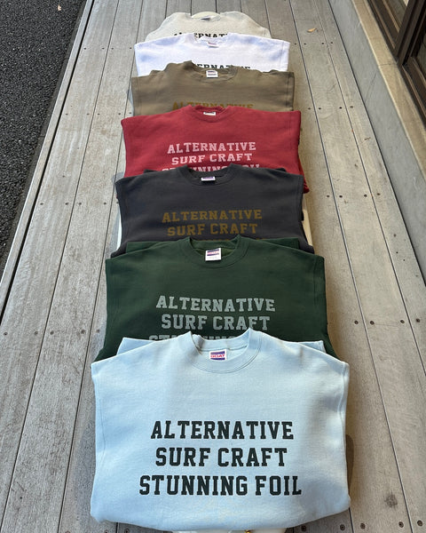 Stunning Foil オリジナル 15.5 oz Sweatshirt "ALTERNATIVE SURF CRAFT..."