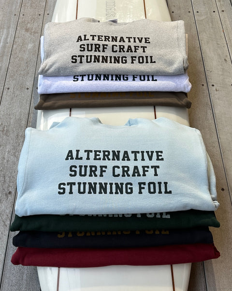 Stunning Foil オリジナル 15.5 oz Sweatshirt "ALTERNATIVE SURF CRAFT..."